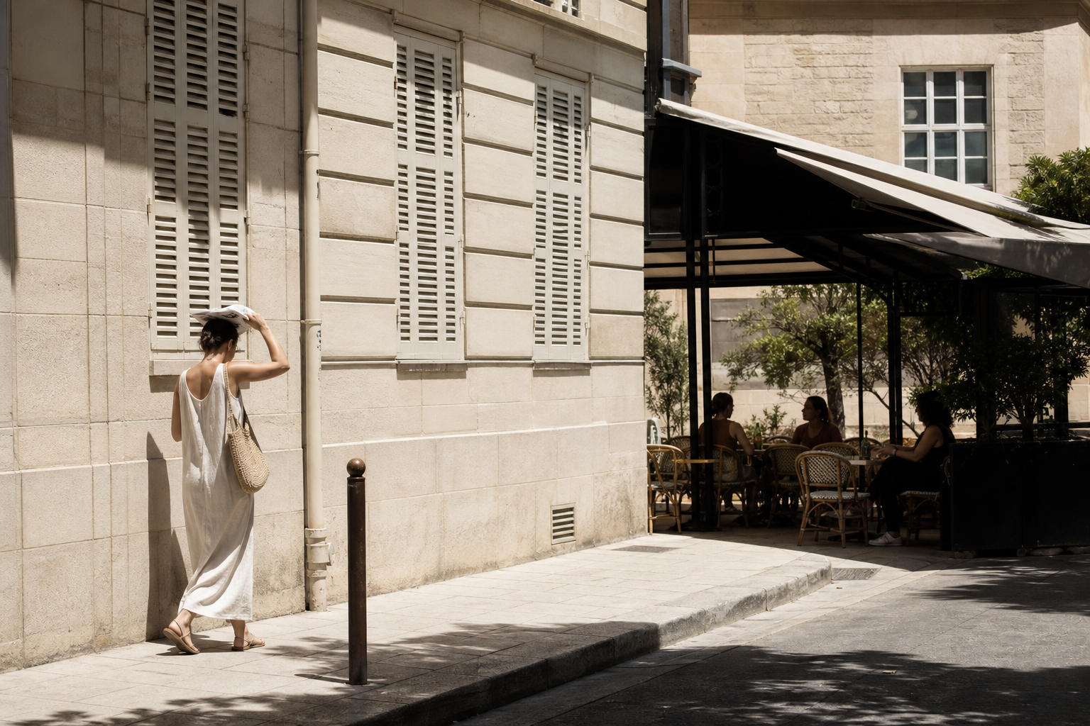 Rue française sous la canicule